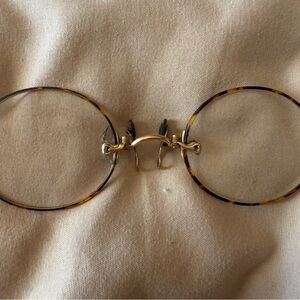 Vintage Gold Rimmed Eyeglasses with Case